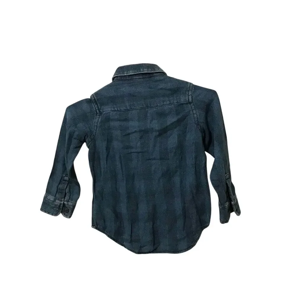 Baby gap subtle stripe long sleeve collared button down jean shirt NWT size 5